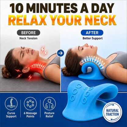 Cervical Neck Traction Device - Orthopedic Relaxer Pillow for Pain Relief