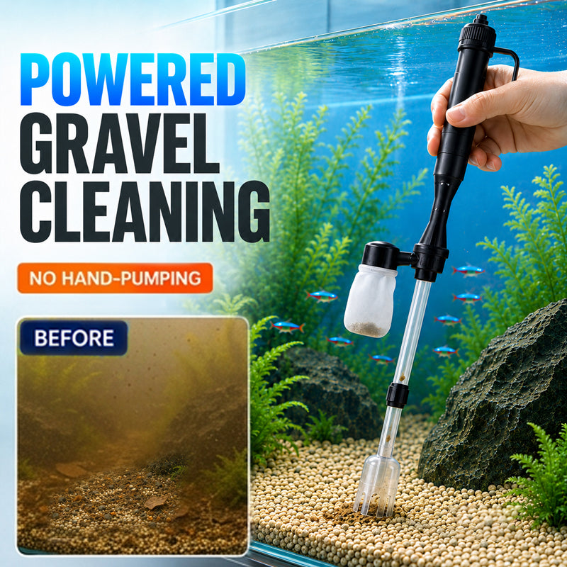 ⏳ LAST DAY 50% OFF! 🐠 Electric Aquarium Gravel Cleaner – 💧 Powerful Siphon & Crystal-Clear Water ✨
