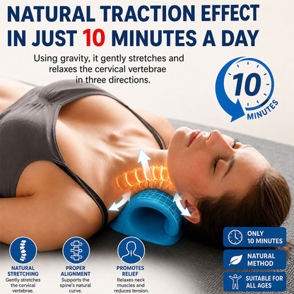 Cervical Neck Traction Device - Orthopedic Relaxer Pillow for Pain Relief