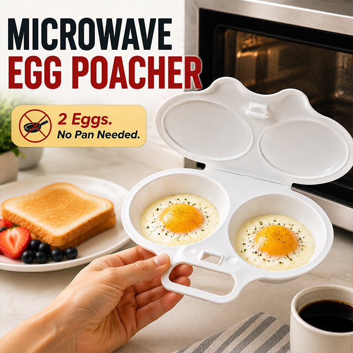🥳2026 HOT SALE🥳💞50K+ SOLD! 🥗🎁 50% OFF + BUY 2 GET 1 FREE! Microwave Egg Poacher – From £4.99! Dual‑cavity, non‑stick & easy clean. Healthier than frying – stock up & save! 🏠✅
