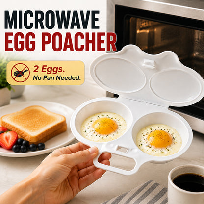 🥳2026 HOT SALE🥳💞50K+ SOLD! 🥗🎁 50% OFF + BUY 2 GET 1 FREE! Microwave Egg Poacher – From £4.99! Dual‑cavity, non‑stick & easy clean. Healthier than frying – stock up & save! 🏠✅