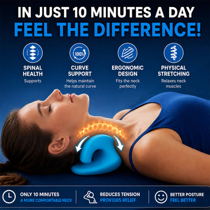 Cervical Neck Traction Device - Orthopedic Relaxer Pillow for Pain Relief