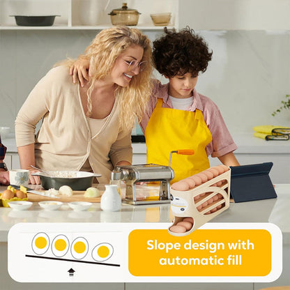 🥚Rolling Egg Organizer for Refrigerator | Space-Saving Egg Holder for Fridge Door ✨ (Offer)