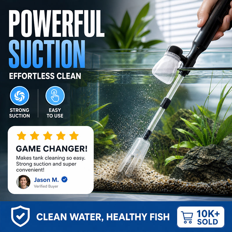 ⏳ LAST DAY 50% OFF! 🐠 Electric Aquarium Gravel Cleaner – 💧 Powerful Siphon & Crystal-Clear Water ✨