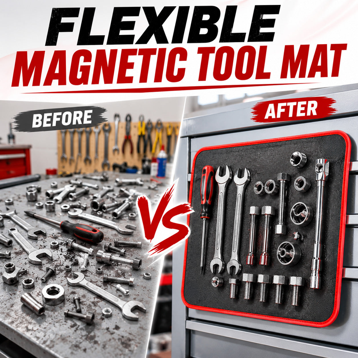 Magnetic Tool Tray Mat – Flexible Workshop Organizer for Metal Surfaces (Offer)