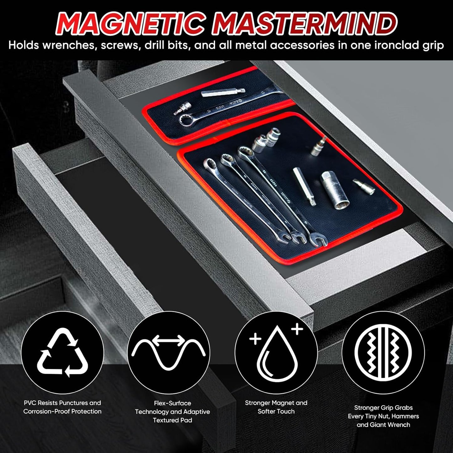 Magnetic Tool Tray Mat – Flexible Workshop Organizer for Metal Surfaces (Offer)