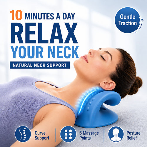 Cervical Neck Traction Device - Orthopedic Relaxer Pillow for Pain Relief