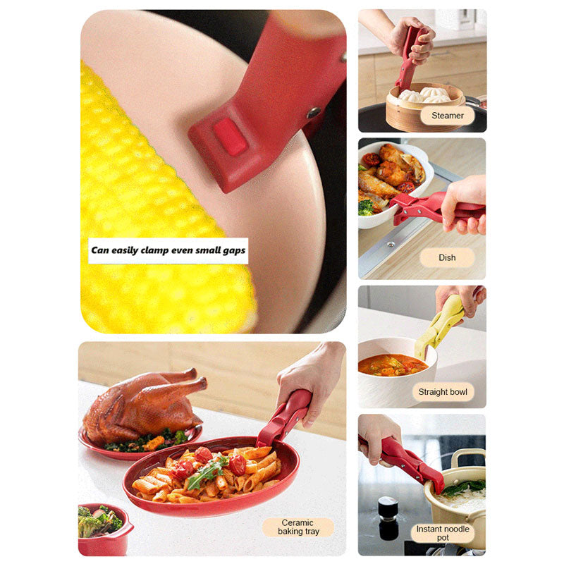 💝One Clip for Bowls, Lids & More!Anti-Scald Holder Clip- Multi-Purpose Kitchen Helper – Saves Space & Hassle