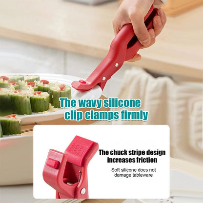 💝One Clip for Bowls, Lids & More!Anti-Scald Holder Clip- Multi-Purpose Kitchen Helper – Saves Space & Hassle
